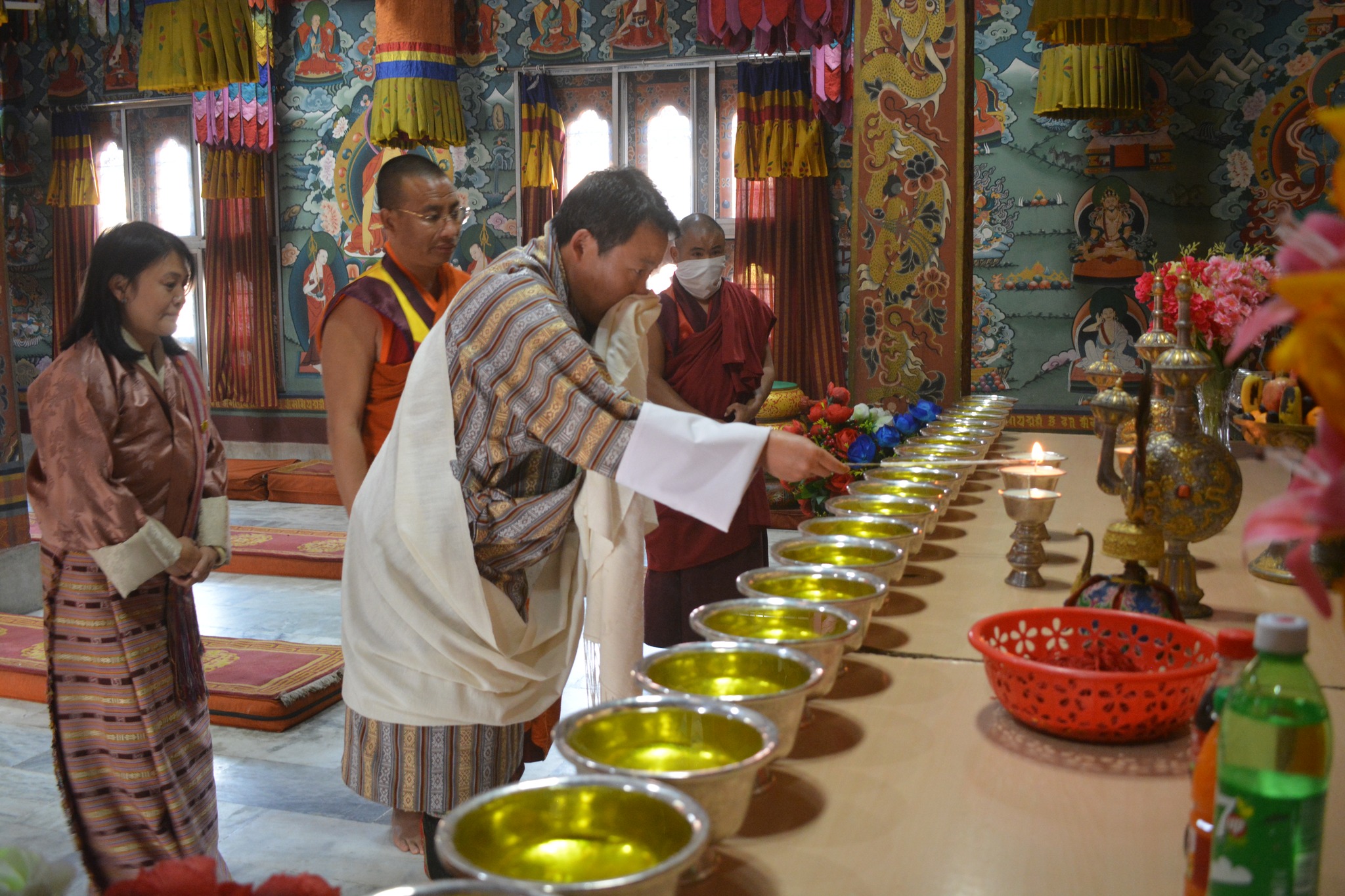 Offered Butter Lamps at Dratsang